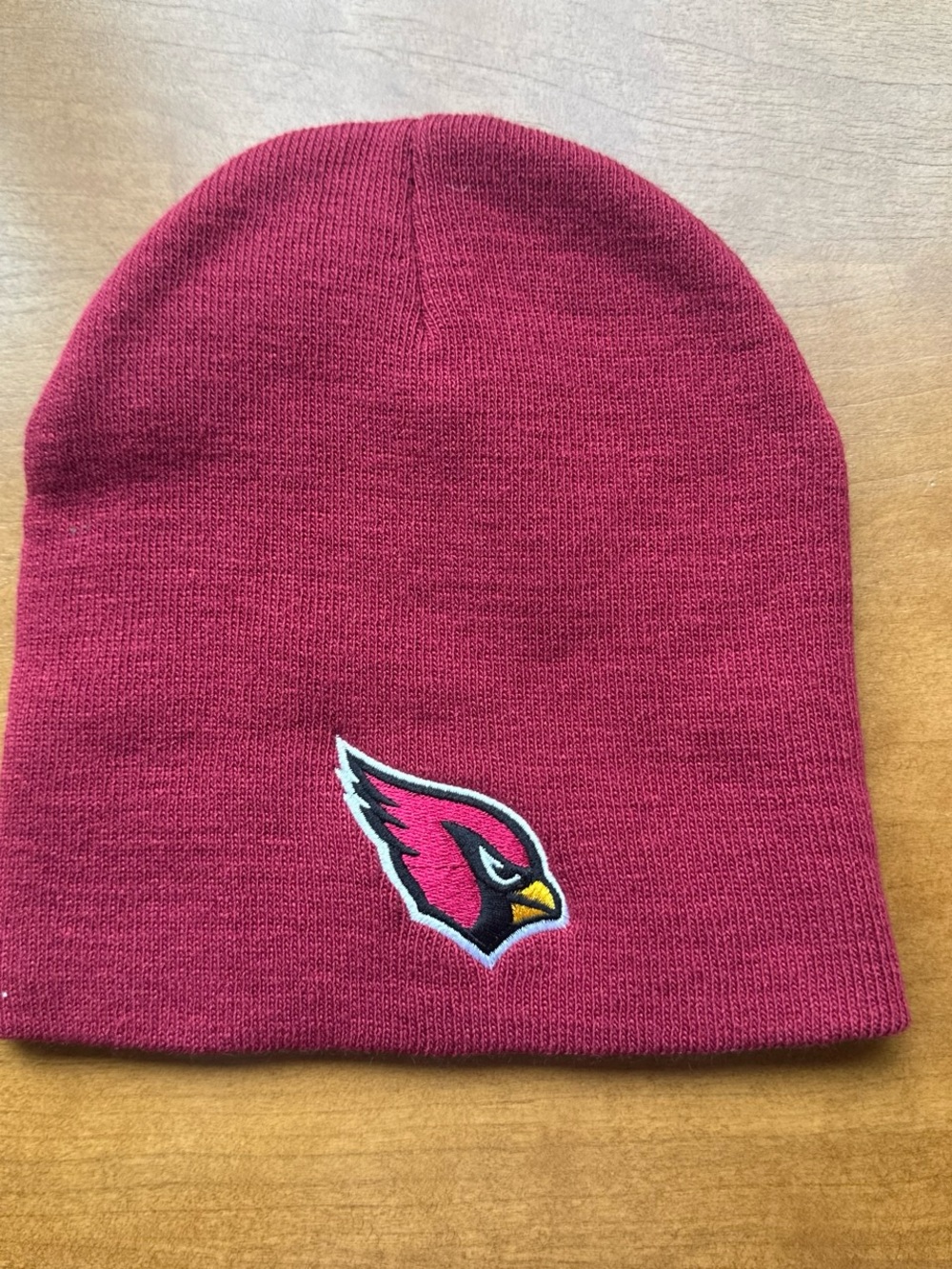 Kids Burgundy Knit Beanie with Embroidered Logo